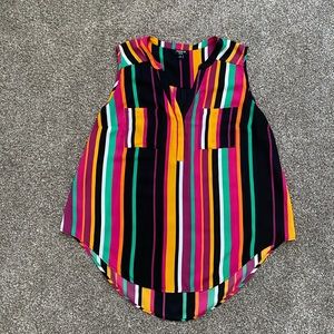 Bright stripe sleeveless blouse